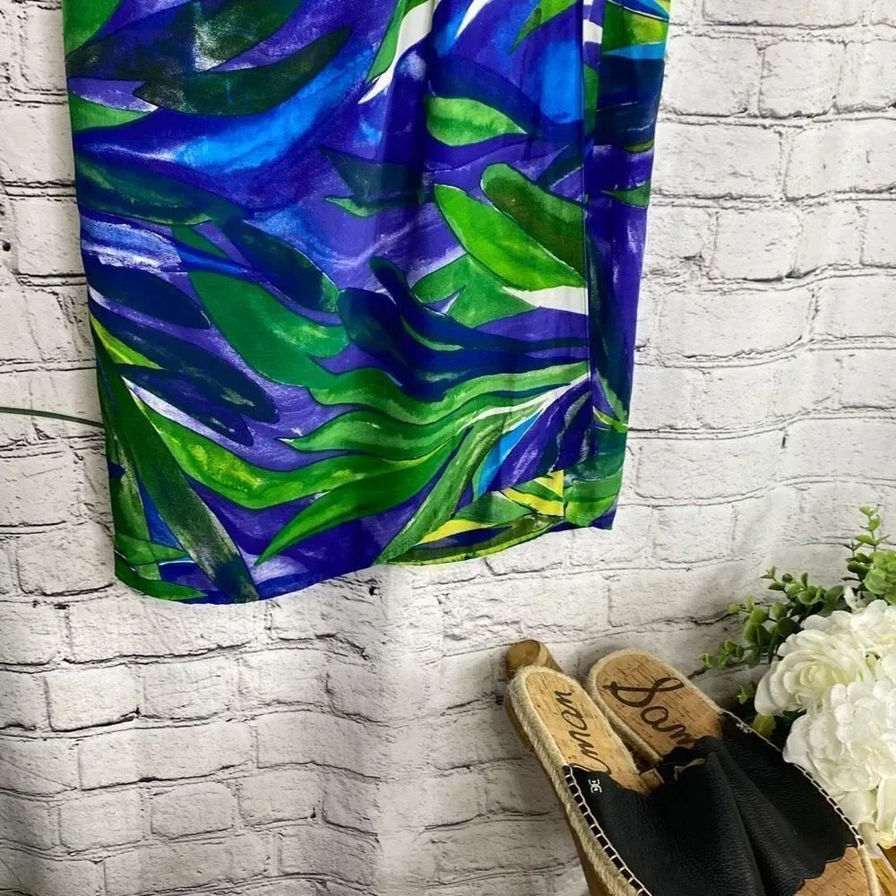 Vintage Dorothy Schoelen Platinum Tropical Wrap Skirt‎ ladies size 6